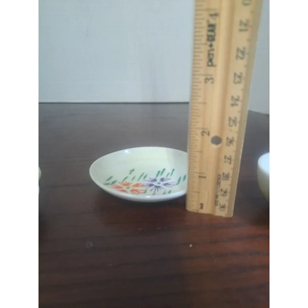 Vintage 1930s Minature Porcelain Floral Teacup And Saucer Set